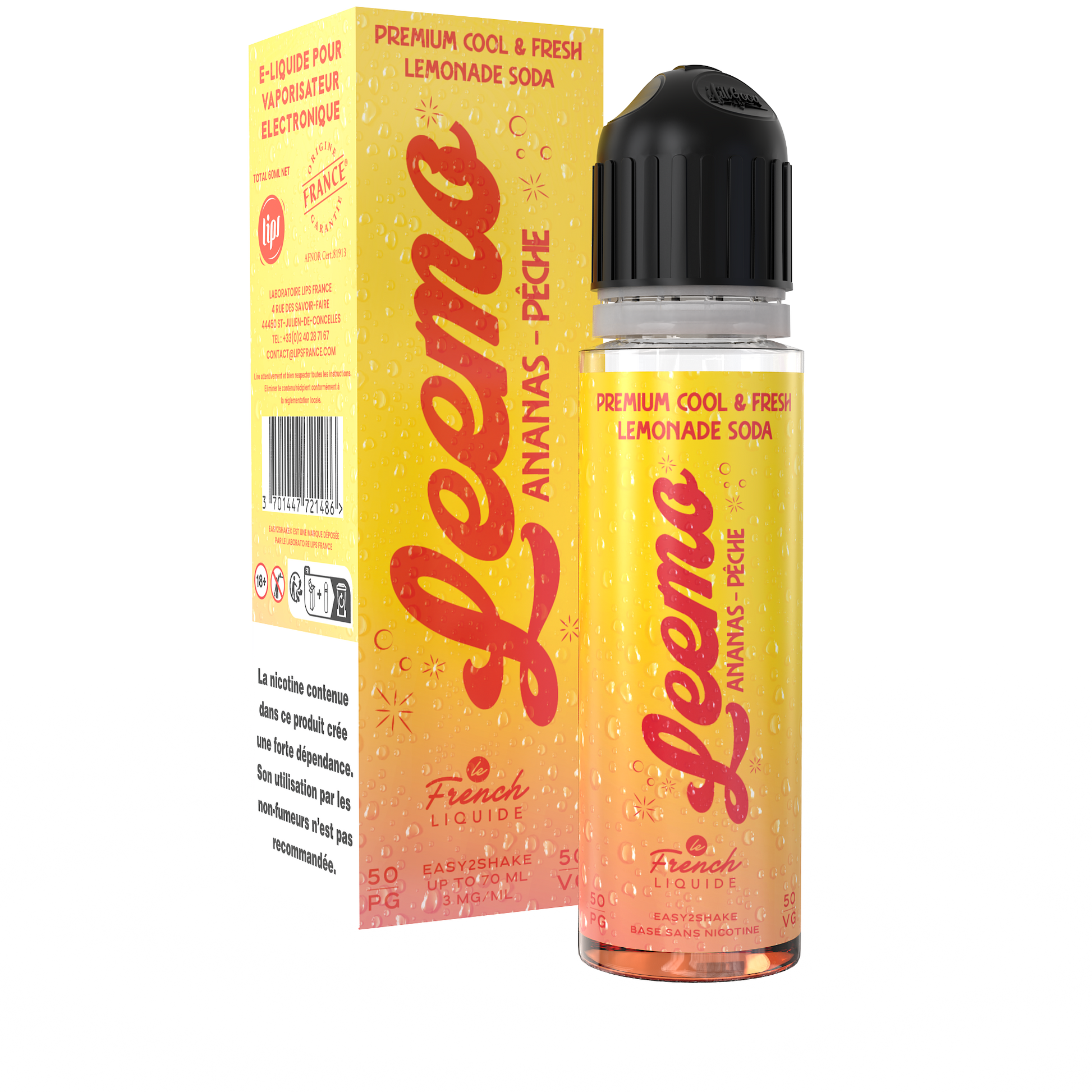 Pack Ananas Pêche - 60 ml - 03 mg - Le French Liquide - Leemo - Easy2Shake