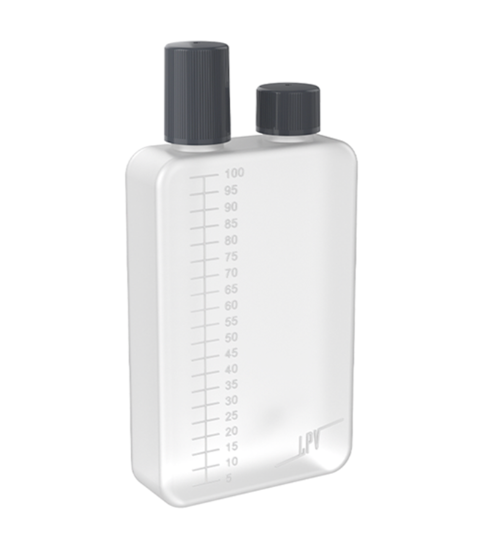 100 ml - Fiole Dualfill - 2 ouvertures Translucide