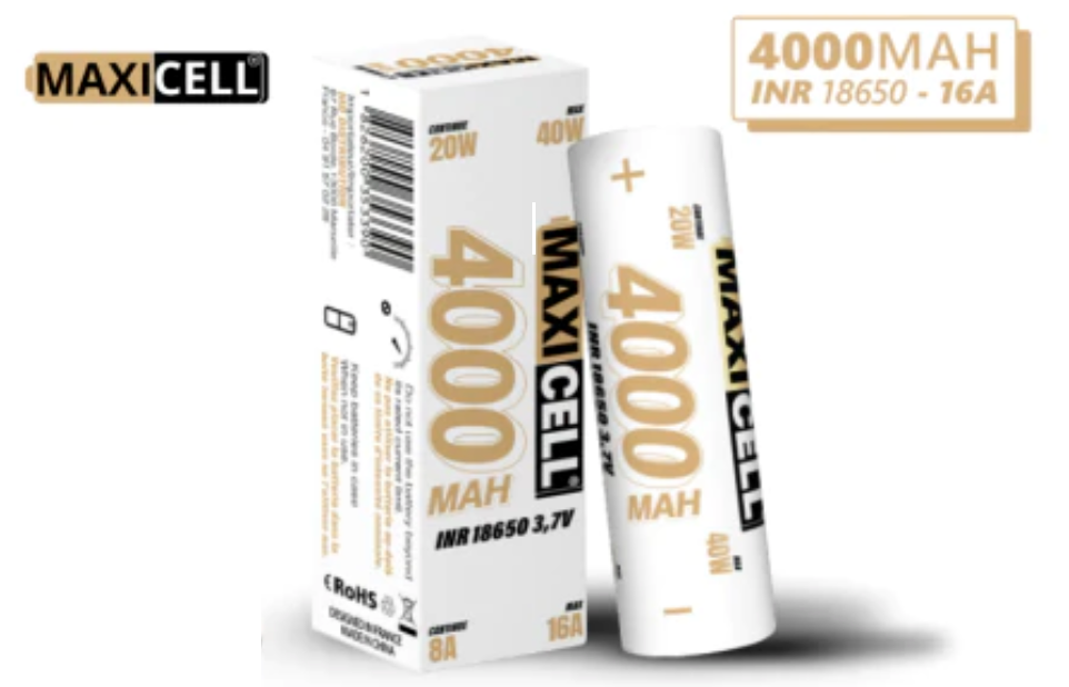 Accu 18650 INR 4000 mAh / 16A Maxicell  Ozone Le VapothiKer
