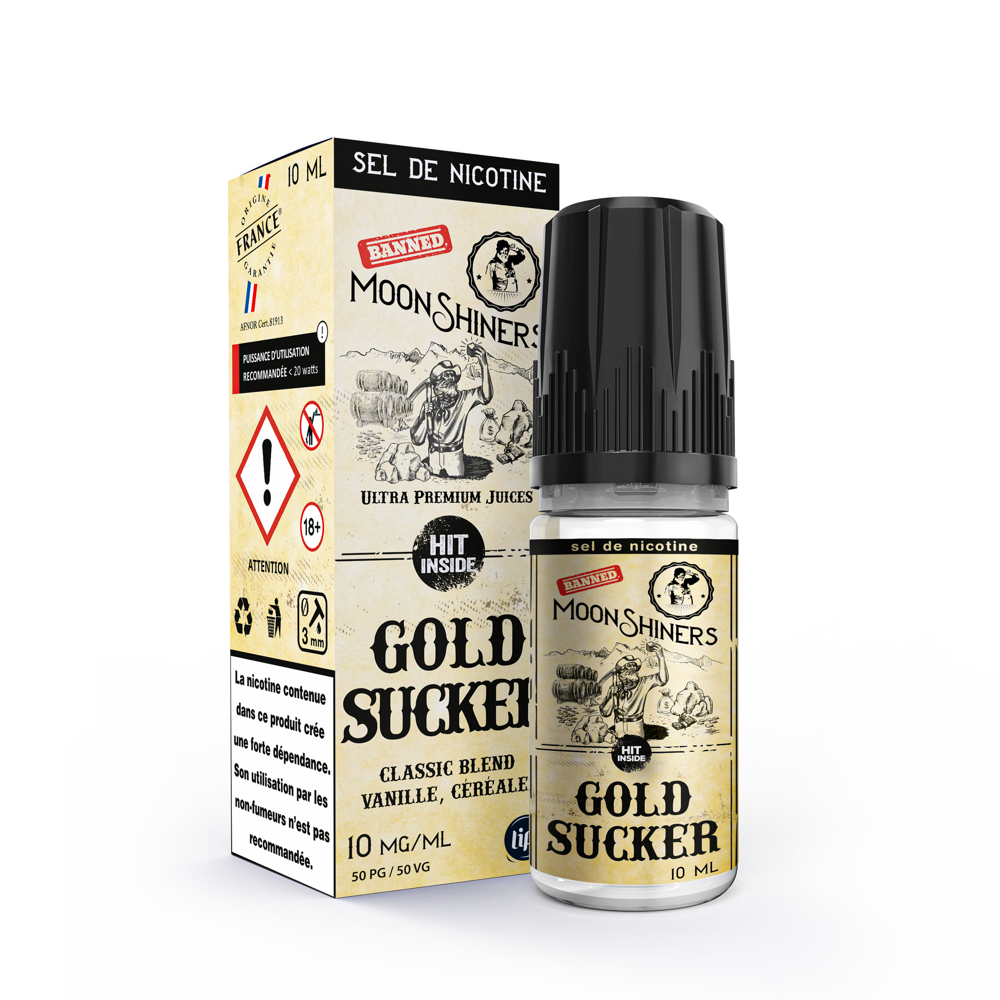 Gold Sucker - SDN - 10 ml - Le French Liquide - MoonShiners - Hit Inside
