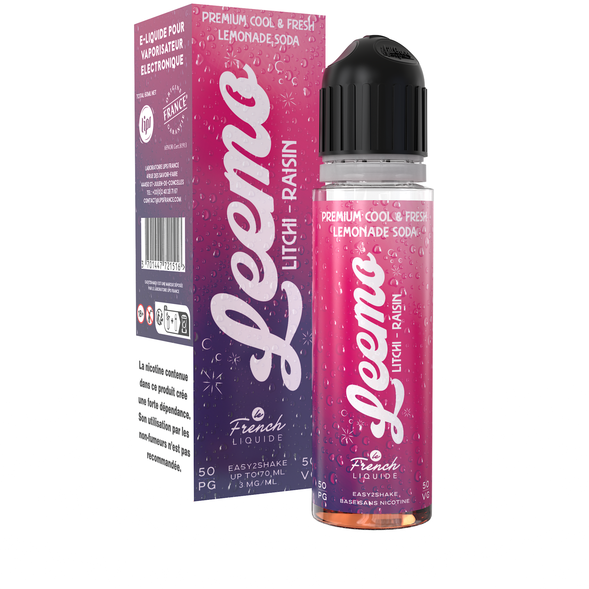 Pack Litchi-Raisin - 60 ml - 03 mg - Le French Liquide - Leemo - Easy2Shake