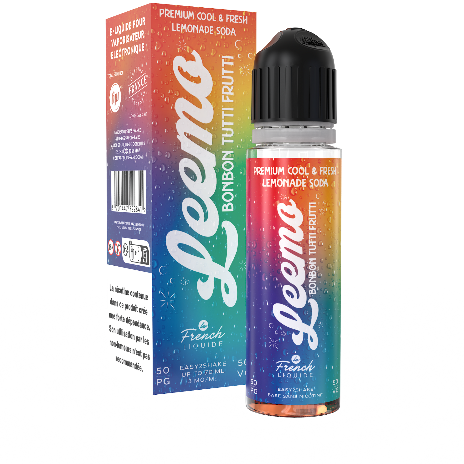 Pack Bonbon Tutti Frutti - 60 ml - 03 mg - Le French Liquide - Leemo - Easy2Shake