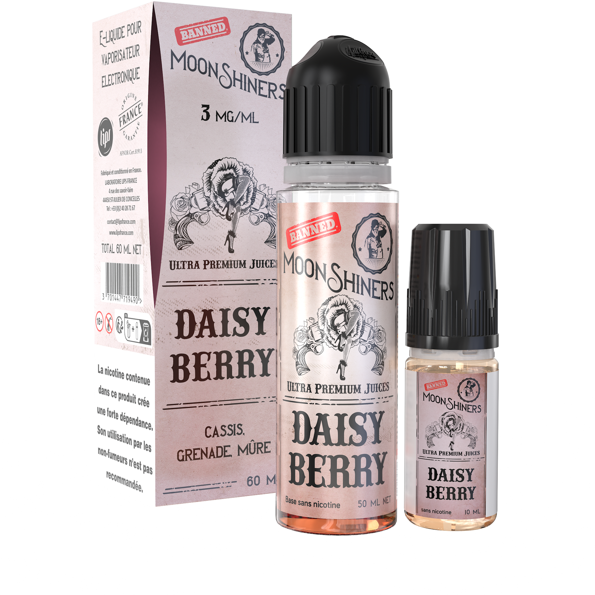 Pack Daisy Berry - 60 ml - 03 mg - Le French Liquide - MoonShiners - Easy2Shake